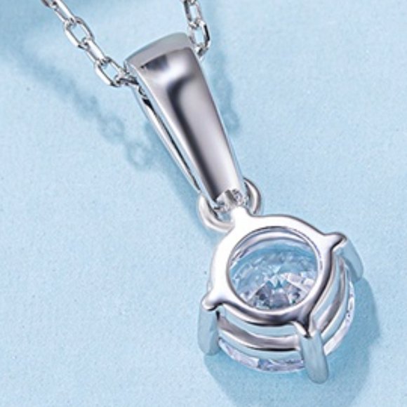 Moissanite Pendant with MD Bail Sterling Silver - Picture 3 of 5